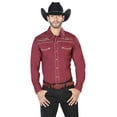 thumbnail image 1 of El General Embroidery Western Shirt Burgandy/Gold 42951, 1 of 2