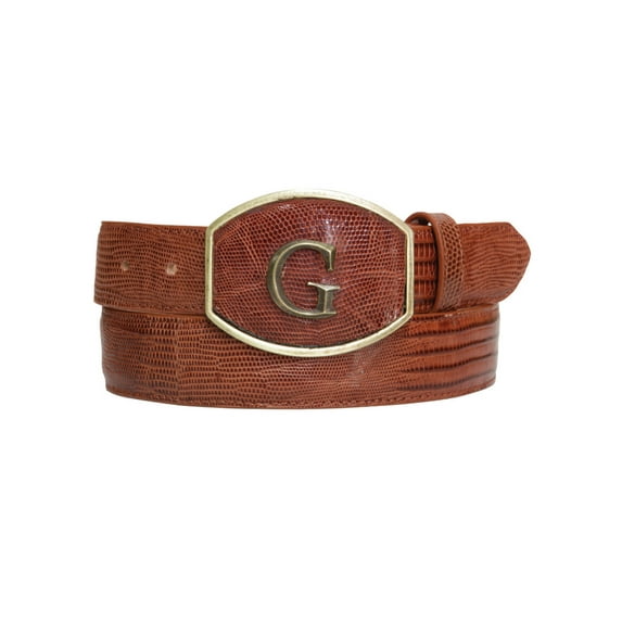 El General Exotic Lizard Leather Cowboy Belt - Cognac 45298