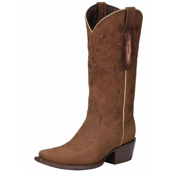 Women&rsquo;s Genuine Leather Limited Edition Retro Western Cowgirl Boots 'El General' 34513