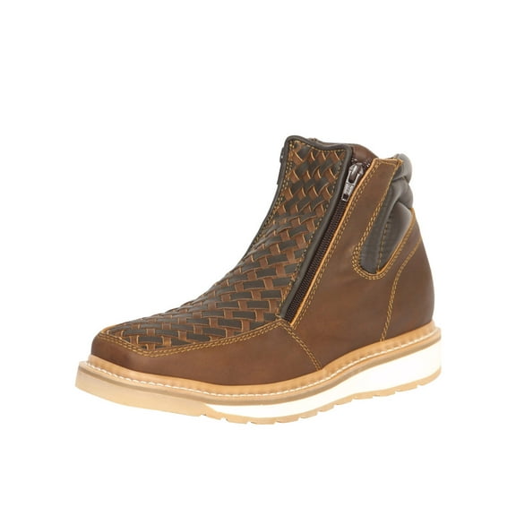 El General Men’s Ankle Boots with Zipper Petatillo Fabric - Crazy/Graso Tan/Moka 45360