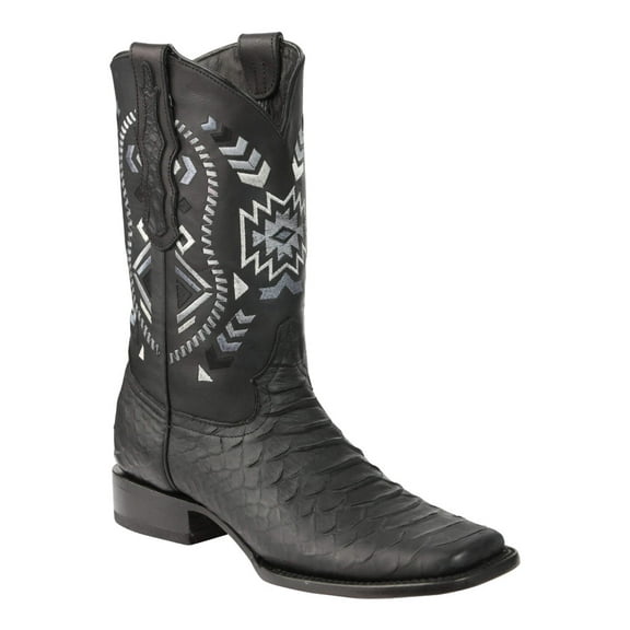 El General Men’s Black Python Imitation Rodeo Boots 45398