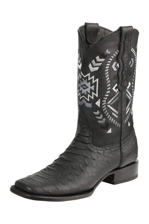 El General Men’s Black Python Imitation Rodeo Boots 45398