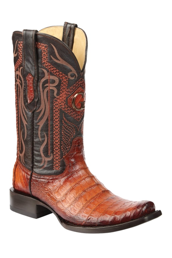 Men's Caiman Belly Original Exotic Cowboy Boots 'El General' Cognac 45520