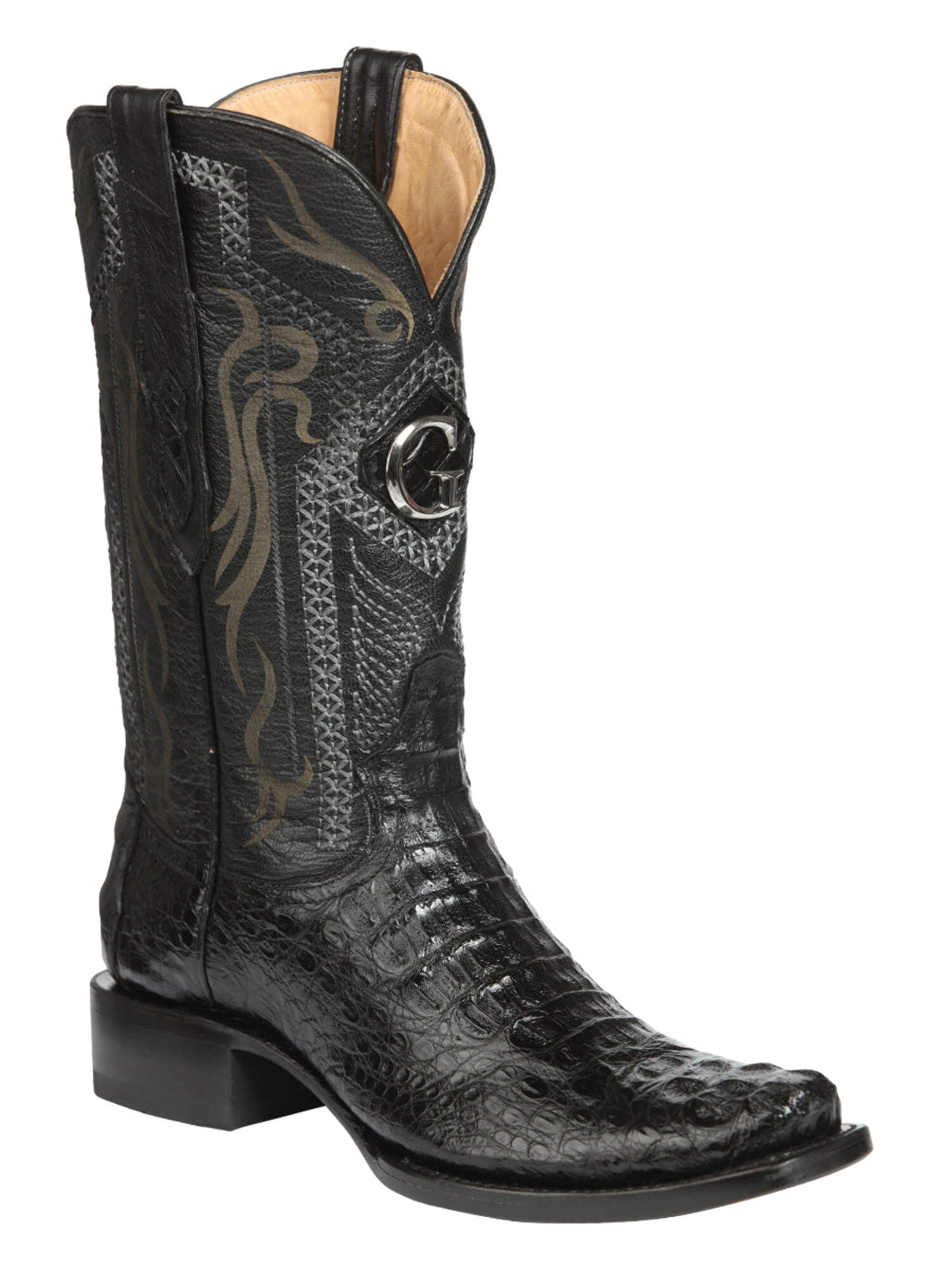 El General Men's Exotic Caiman Belly Cowboy Boots - Black 45078