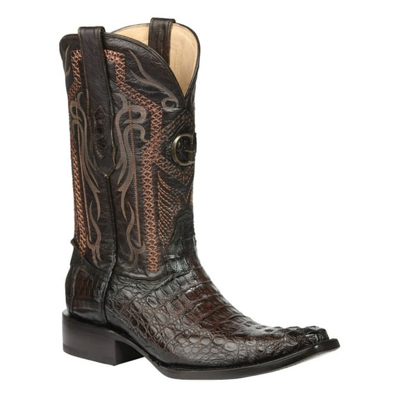 El General Men's Exotic Caiman Nuca Cowboy Boots - Brown 45082