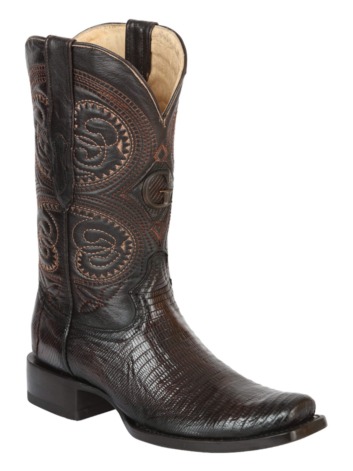 El General Men's Exotic Caiman Nuca Cowboy Boots - Brown 45082