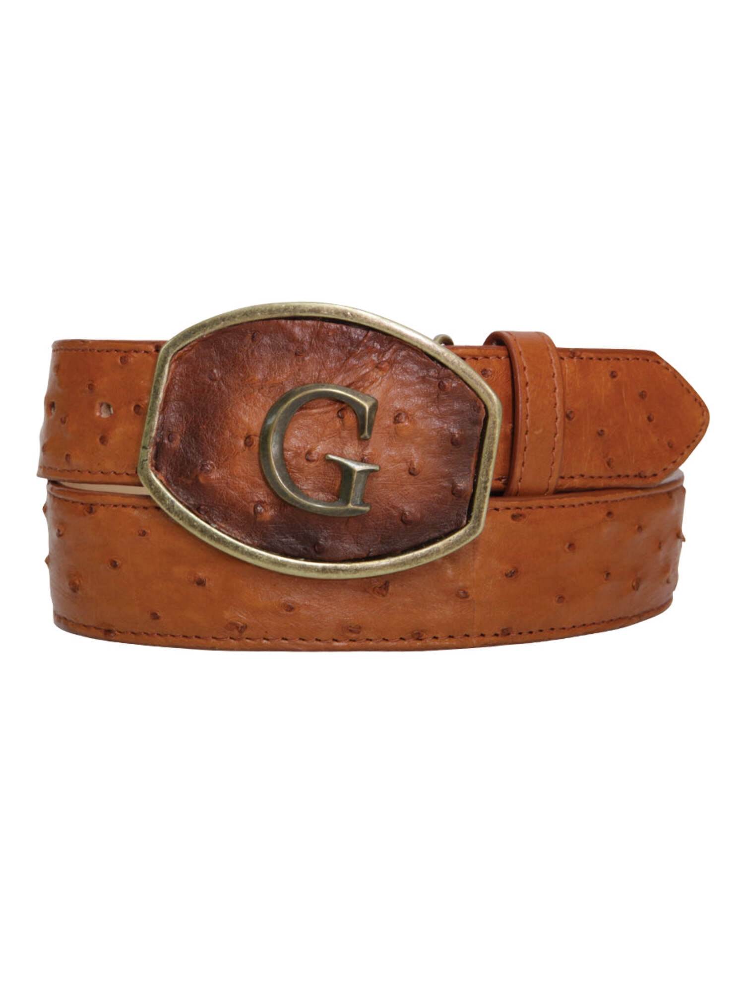 El General Ostrich Leather Belt Mens Grey Ostrich Belt main image 3