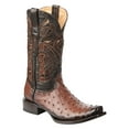 thumbnail image 1 of El General Men's Exotic Ostrich Leather Cowboy Boots - Brown 45516, 1 of 3