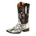 thumbnail image 1 of El General Men’s Rodeo Boot - White & Brown Crazy Cowhide Leather 44862, 1 of 1
