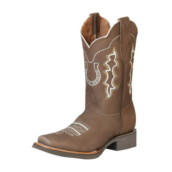 Men's Nubuck Leather Embroidered Design Rodeo Western Cowboy Boots 'El General' 51116