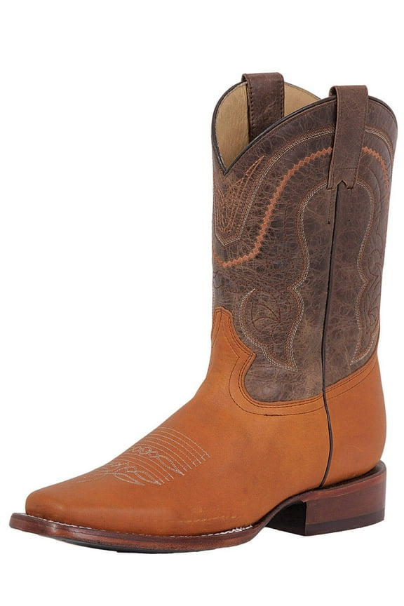 Men's Genuine Leather Classic Western Cowboy Boots 'El General' Honey 42995
