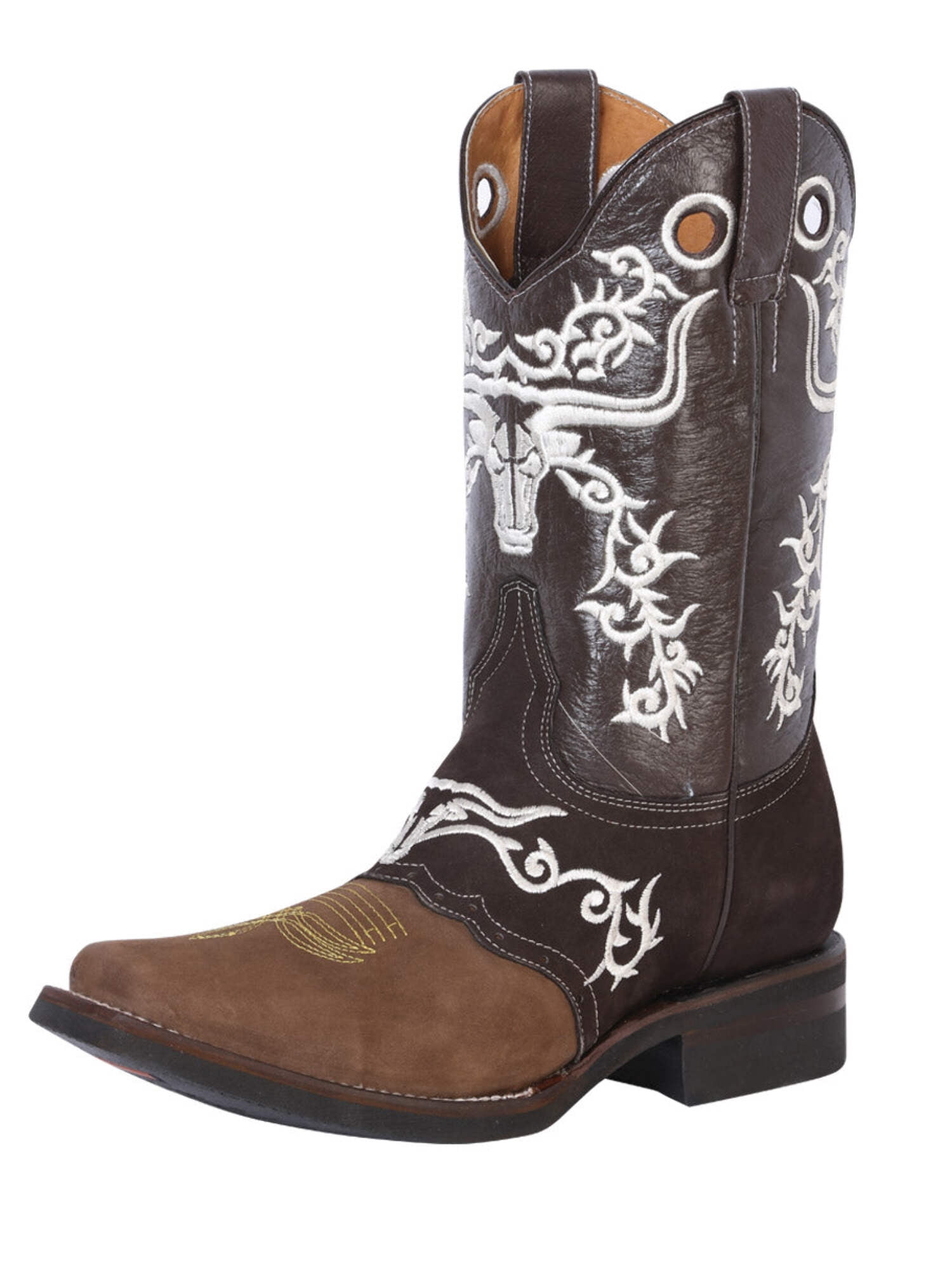 Men's Genuine Leather Embroidered Western Rodeo Cowboy Boots 'El ...
