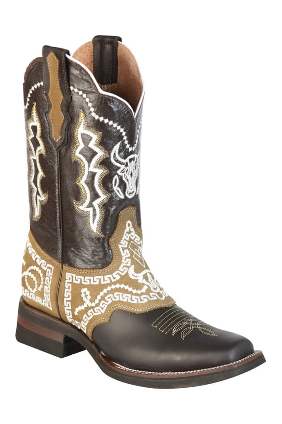 Men's Genuine Leather Embroidered Rodeo Western Cowboy Boots 'El General' 51110