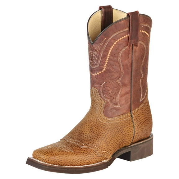 Men's Genuine Leather Classic Western Rodeo Cowboy Boots 'El General' Honey 43012