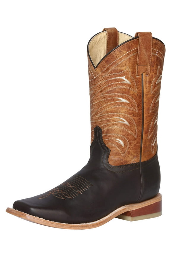 Men's Genuine Leather Classic Western Rodeo Cowboy Boots 'El General' Choco 42992
