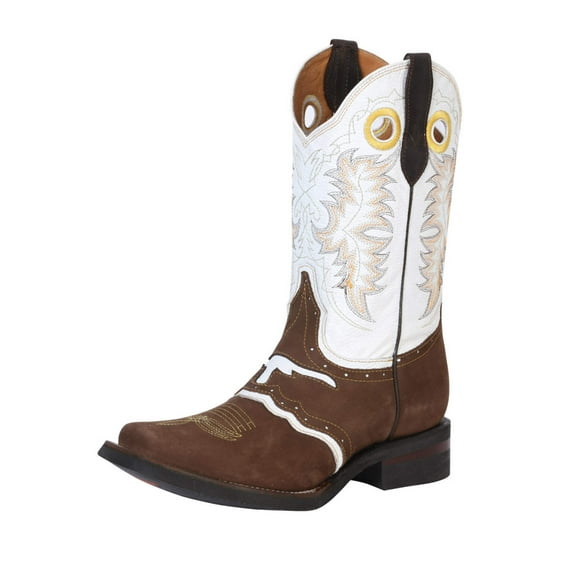 Men's Genuine Leather Saddle Western Rodeo Cowboy Boots 'El General' Camel Color 33313