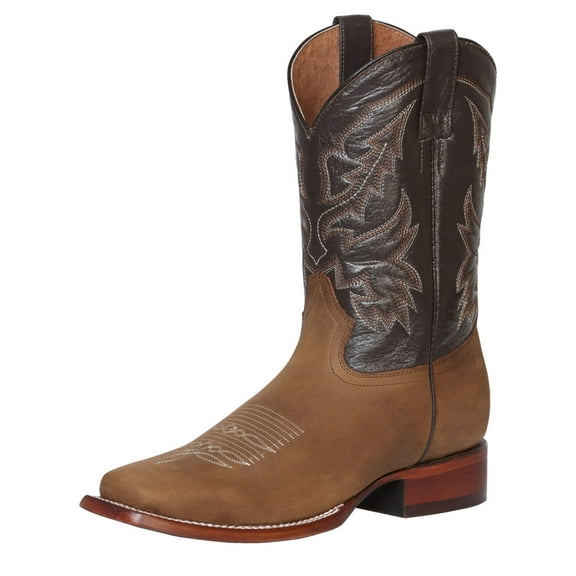 Men's Classic Crazy Bovine Leather Rodeo Boots 'El General' Tan Color 43007