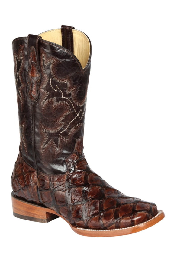 Men's Original Monster Fish Exotic Western Rodeo Cowboy Boots '100 Years' Brown 44116