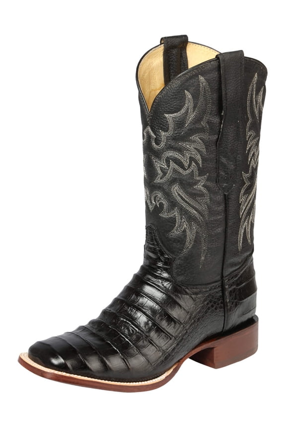 Men's Leather Coco Belly Cowboy Rodeo Boots 'El Se&ntilde;or De Los Cielos' Black 44938