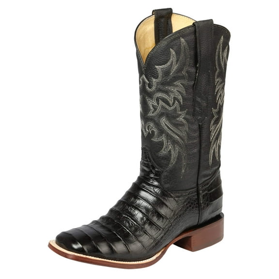Men's Leather Coco Belly Cowboy Rodeo Boots 'El Señor De Los Cielos' Black 44938