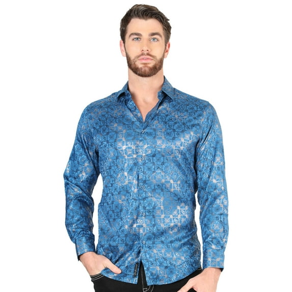 El General Teal Casual Long-Sleeve Shirt 44573