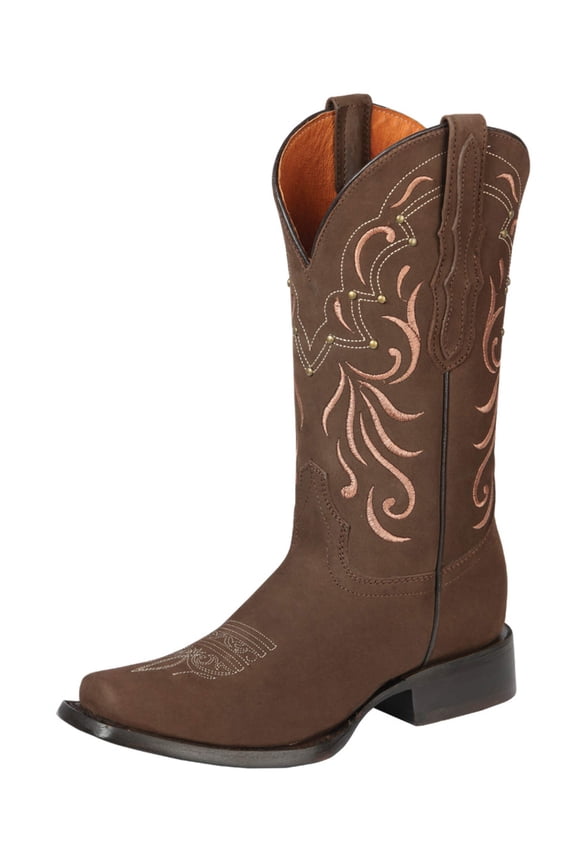 Women&rsquo;s Nubuck Leather Classic Western Cowgirl Boots 'El General' Camel 44849
