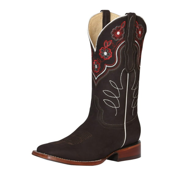 El General Womens Rodeo Boot- Suede Dark Brown 42978