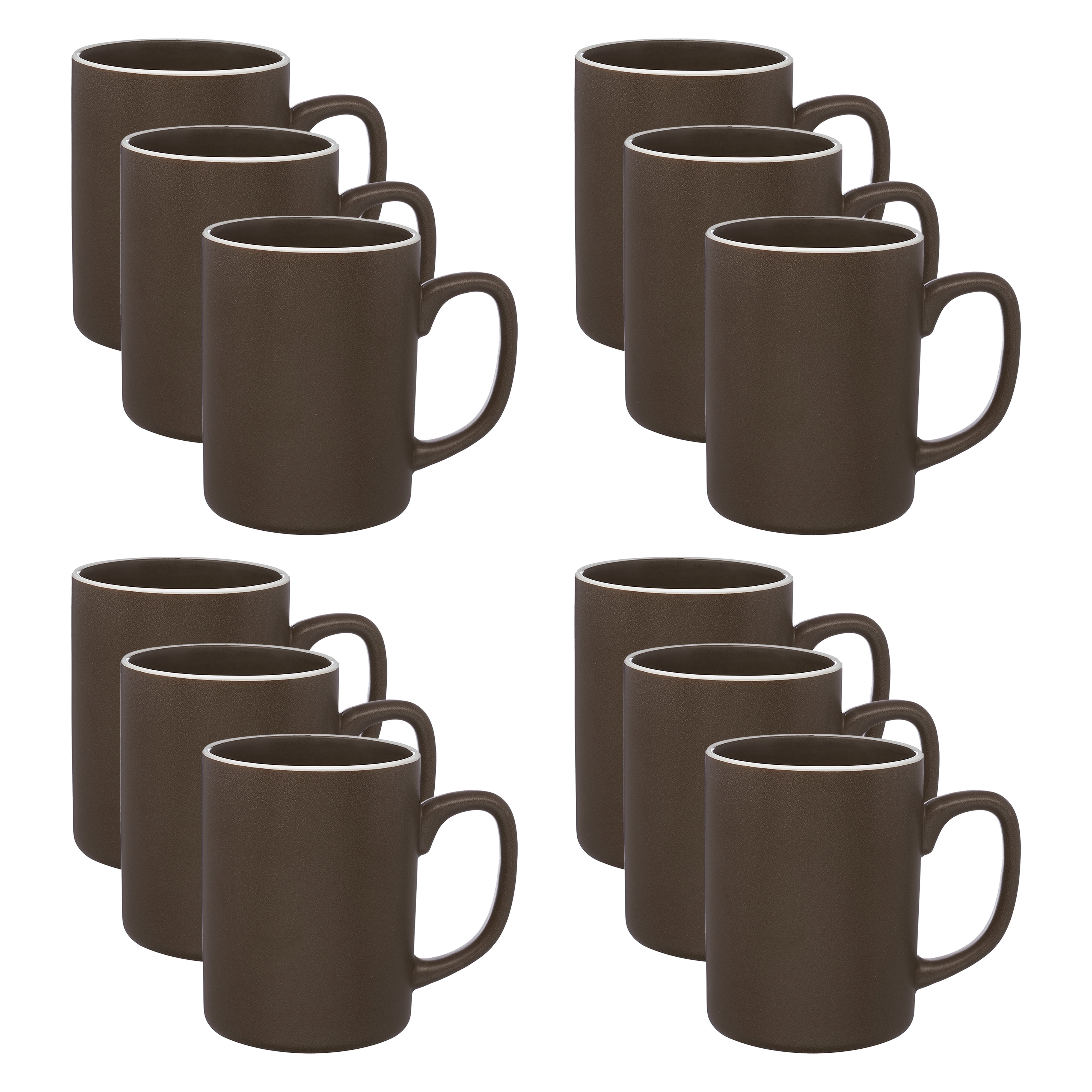 El Grande Matte Ceramic Mugs 20 oz. Set of 12, Bulk Pack - Perfect for Tea,  Espresso, Cappuccino, Hot Cocoa - Charcoal - Walmart.com
