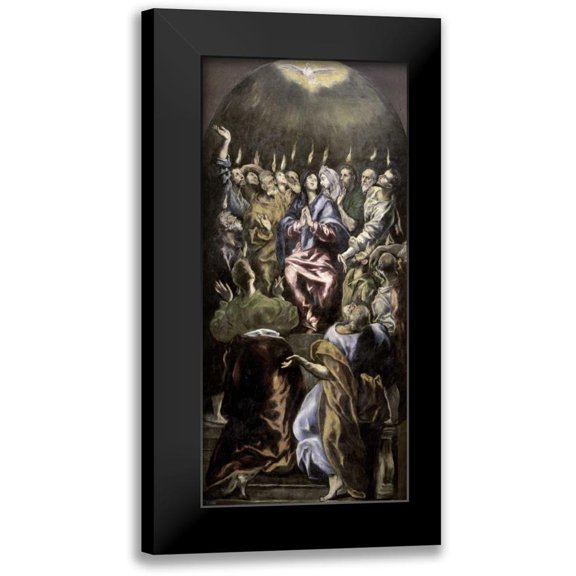 El Greco 9x14 Black Modern Framed Museum Art Print Titled - Pentecost