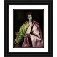 thumbnail image 1 of El Greco (Domenikos Theotokopoulos) 12x14 Black Ornate Wood Framed Double Matted Museum Art Print Titled: Saint John the Evangelist (1610-1614), 1 of 5