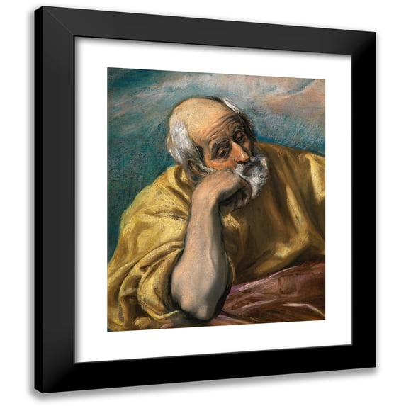 El Greco (Domenikos Theotokopoulos) 20x24 Black Modern Framed Museum Art Print Titled - Saint Joseph