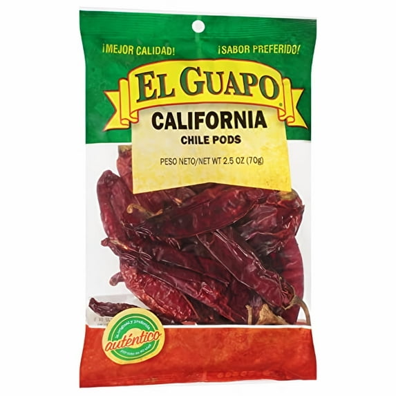 El Guapo California Chile Pods 2.5 oz (Pack of 12)