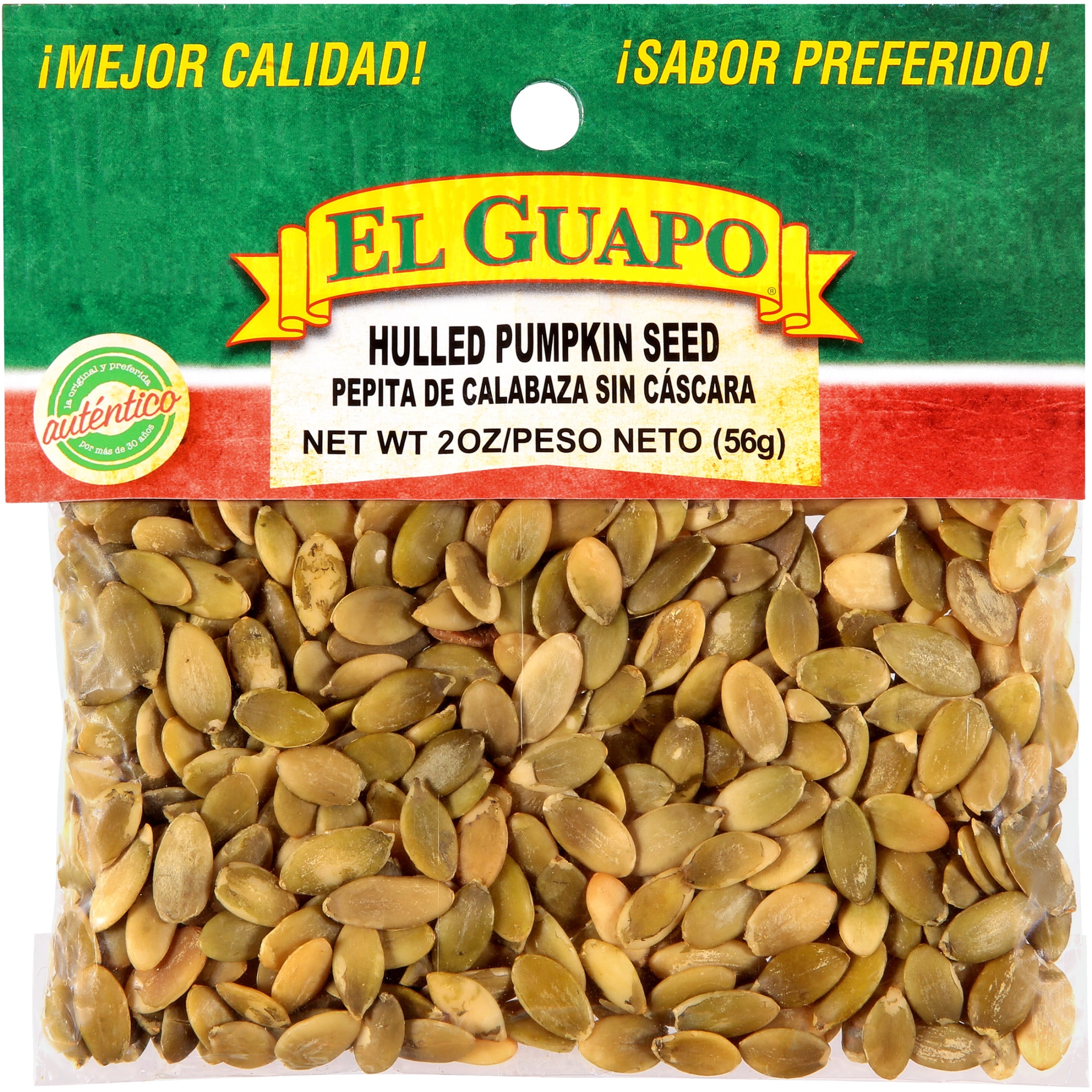 El Guapo Hulled Pumpkin Seed (Pepita de Calabaza Sin Cascara), 2 oz Bag