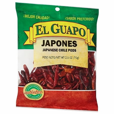 El Guapo Japones Japanese Chile Pods 2.5 oz (Pack of 2)