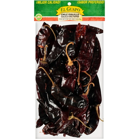 El Guapo No Artificial Flavors Whole Guajillo Chili Pods, 16 oz Bag