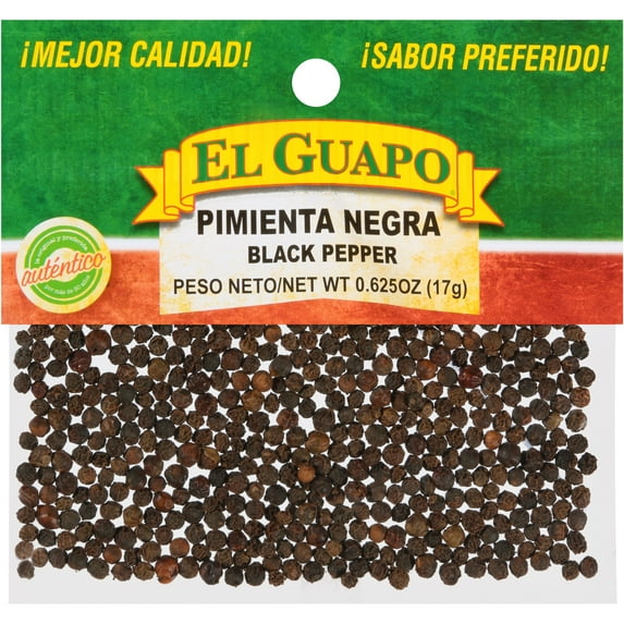 El Guapo Non-GMO Whole Black Pepper, 0.62 oz Bag