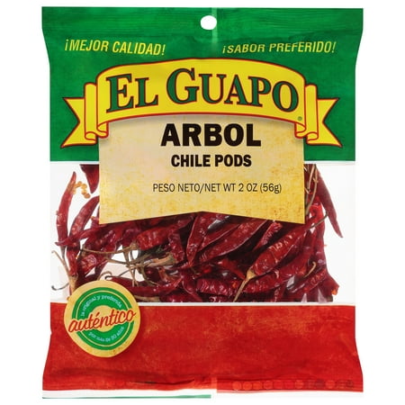 El Guapo Whole Arbol Chili Pods (Chile De Arbol Entero), 2 oz Bag