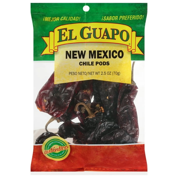El Guapo Whole New Mexico Chili Pods, 2.5 oz Bag