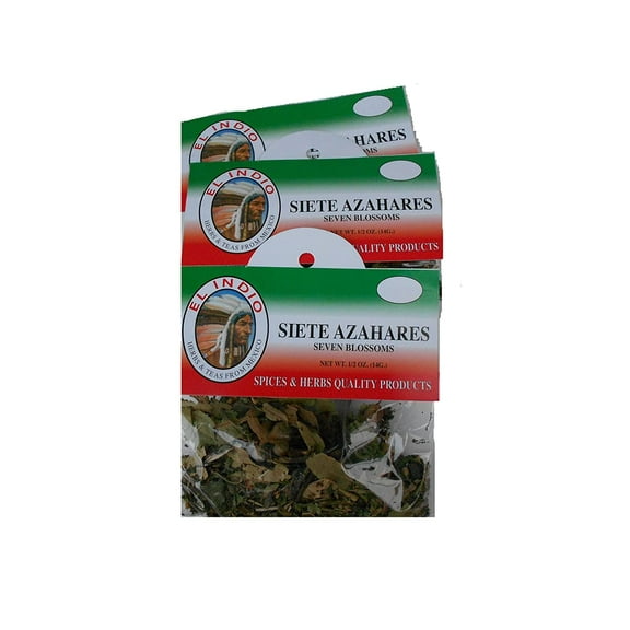 El Indio Tea/ Hierba 7 Azahares-Dried Natural Herbs Net Wt. 1/2 oz. (14 g) (3 Pack)