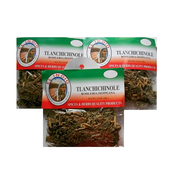 El Indio Tea/ Hierba Tlanchichinole (Rohleria Deppeana)-Dried Natural Herbs Net Wt. 1/2 oz. (14 g) (3 Pack)