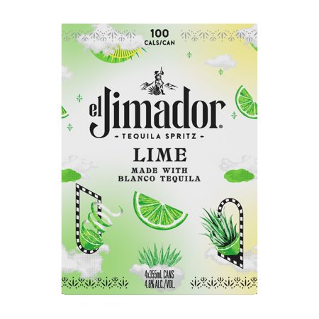 el Jimador Lime Tequila Spritz Ready to Drink Cocktail, 4-pack, 355mL Cans, 4.8% ABV