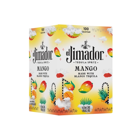 el Jimador Mango Tequila Spritz Ready to Drink Cocktail, 4-pack, 355mL Cans, 4.8% ABV