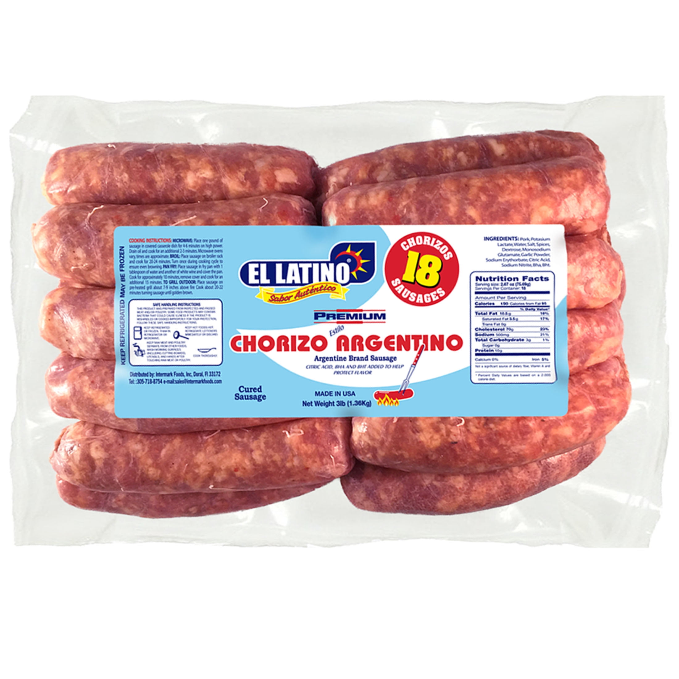 El Latino Chorizo Argentino (Fresh) 3LB