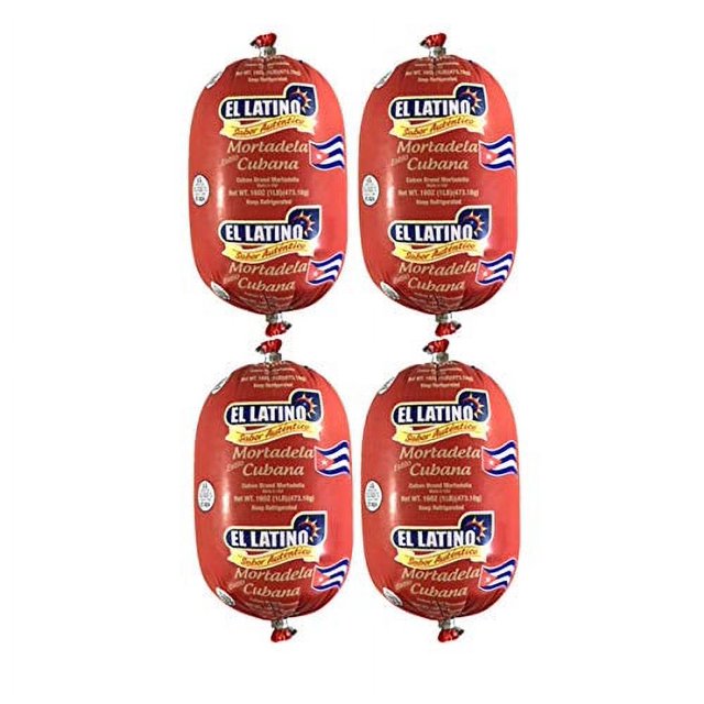 El Latino Cuban style Mortadella,1lb c/u. (pack of 4). Total 4lb