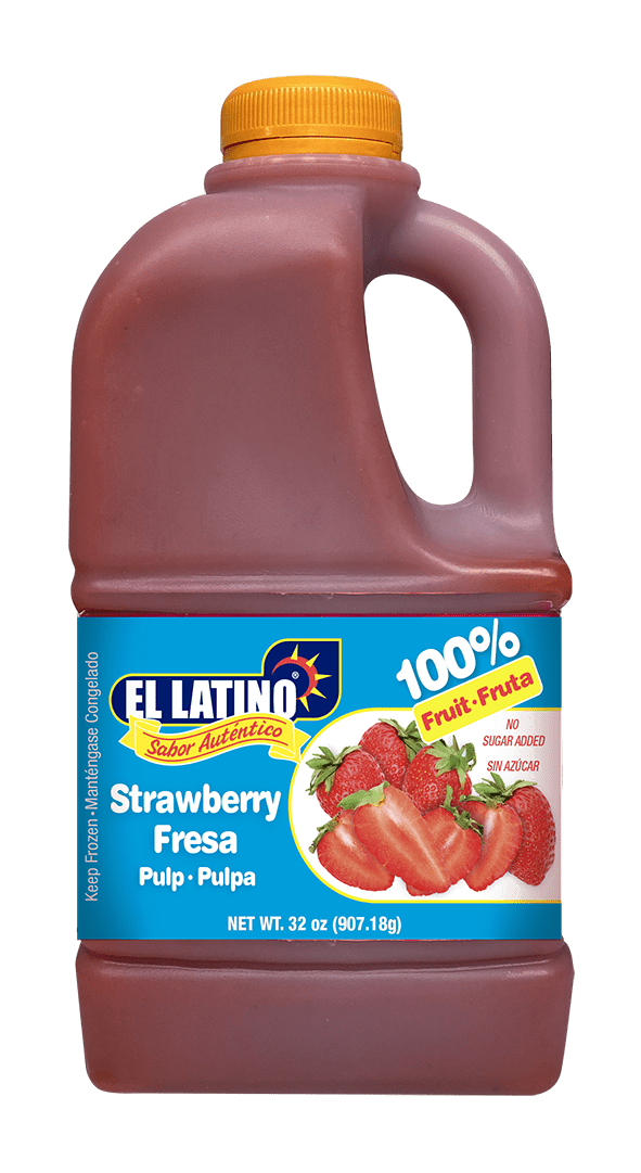 El Latino Fresa (Strawberry) Pulp (No Sugar Added) 32oz. Jugs