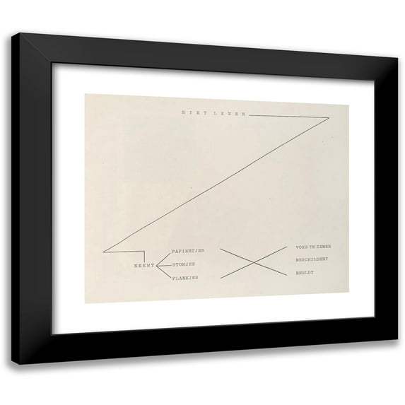 El Lissitzky 18x15 Black Modern Framed Museum Art Print Titled - Become Suprematic of Two Kwa Dra in 6 Konstrukties Pl. 5 (1922)