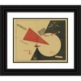 thumbnail image 1 of El Lissitzky 18x15 Black Ornate Wood Framed Double Matted Museum Art Print Titled - Beat the Whites with the Red Wedge (1919), 1 of 5
