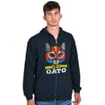 thumbnail image 1 of El Loco Gato Mexican Wrestler Cat Unisex Plus Size Zip Hoodie Brisco Brands 2X, 1 of 6