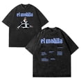 thumbnail image 1 of El Malilla Merch Cotton Vintage Wash Tee Shirt Crewneck Short Sleeved Graphic t Shirts Style4, 1 of 5