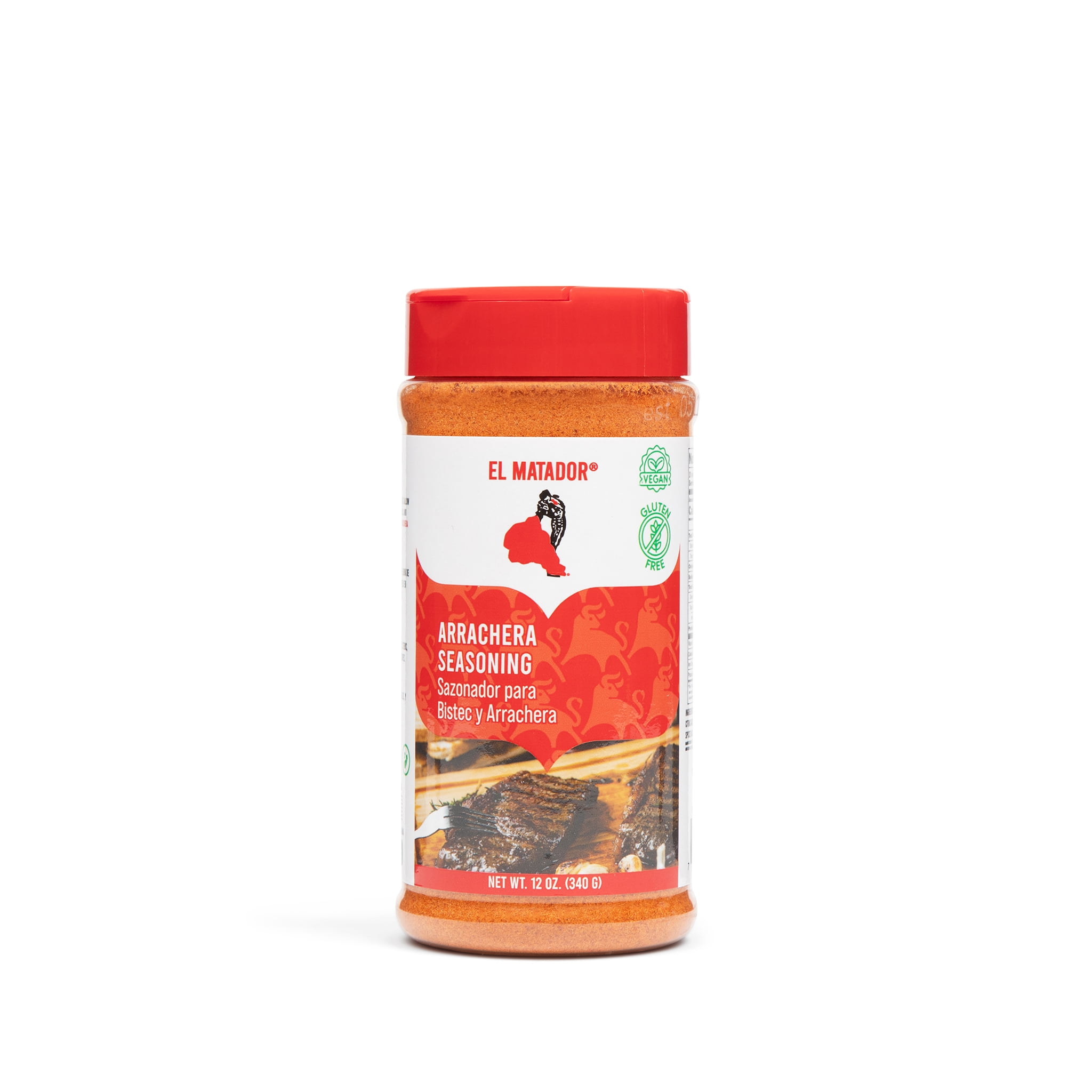El Matador Arrachera Seasoning 12 oz. - Authentic Mexican Steak Seasoning for Carne Asada, Skirt Steak, and Grilled Meats - Gluten-Free & Vegan